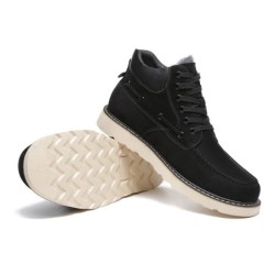 Everau Bottes décontractées en peau de mouton pour hommes Summit noir