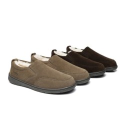 Ugg pantoufles homme en laine de mouton Dino châtaigne