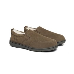 Ugg pantoufles homme en laine de mouton Dino châtaigne