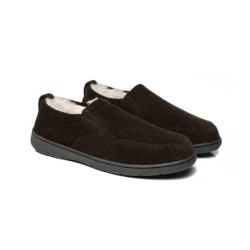 Ugg pantoufles homme en laine de mouton Dino chocolat