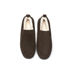 Ugg pantoufles homme en laine de mouton Dino chocolat