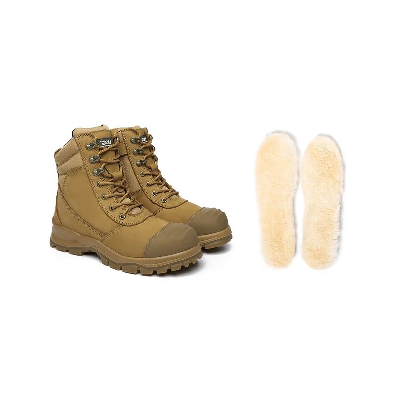 Ugg hommes lacets zip steelhead laine semelle intérieure bottes de sécurité de travail Leo