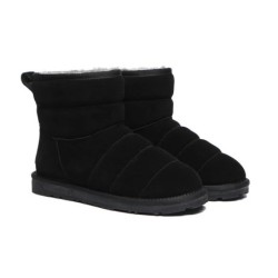Ugg Mini bottes Puff en laine de mouton Noir