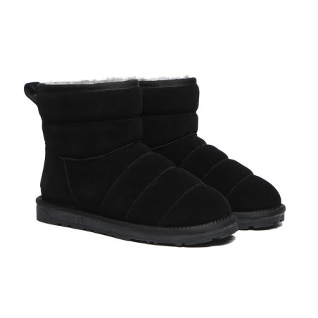 Ugg Mini bottes Puff en laine de mouton Noir