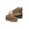 Ugg pantoufles en peau de mouton laine peluche plateforme cheville Madge marron