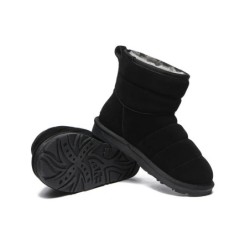 Ugg Mini bottes Puff en laine de mouton Noir