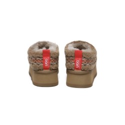 Ugg pantoufles en peau de mouton laine peluche plateforme cheville Madge marron