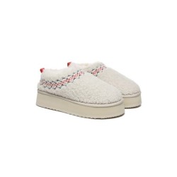 Ugg pantoufles en peau de mouton laine peluche plateforme cheville Madge sable