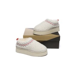 Ugg pantoufles en peau de mouton laine peluche plateforme cheville Madge sable