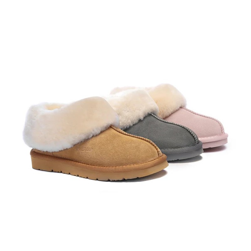 Ugg sandales en peau de mouton et laine marron
