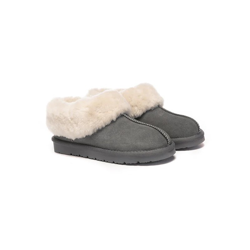 Ugg sandales en peau de mouton et laine gris