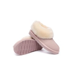 Ugg sandales en peau de mouton et laine rose