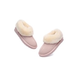 Ugg sandales en peau de mouton et laine rose