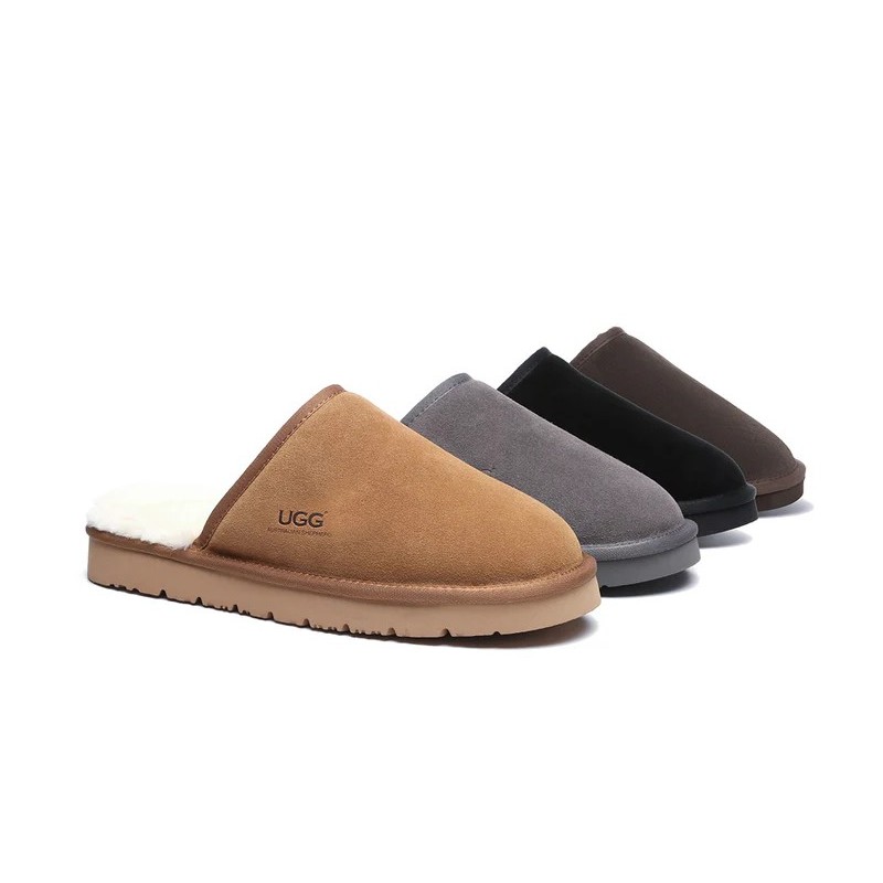 Ugg pantoufles homme en laine de mouton Cruz marron