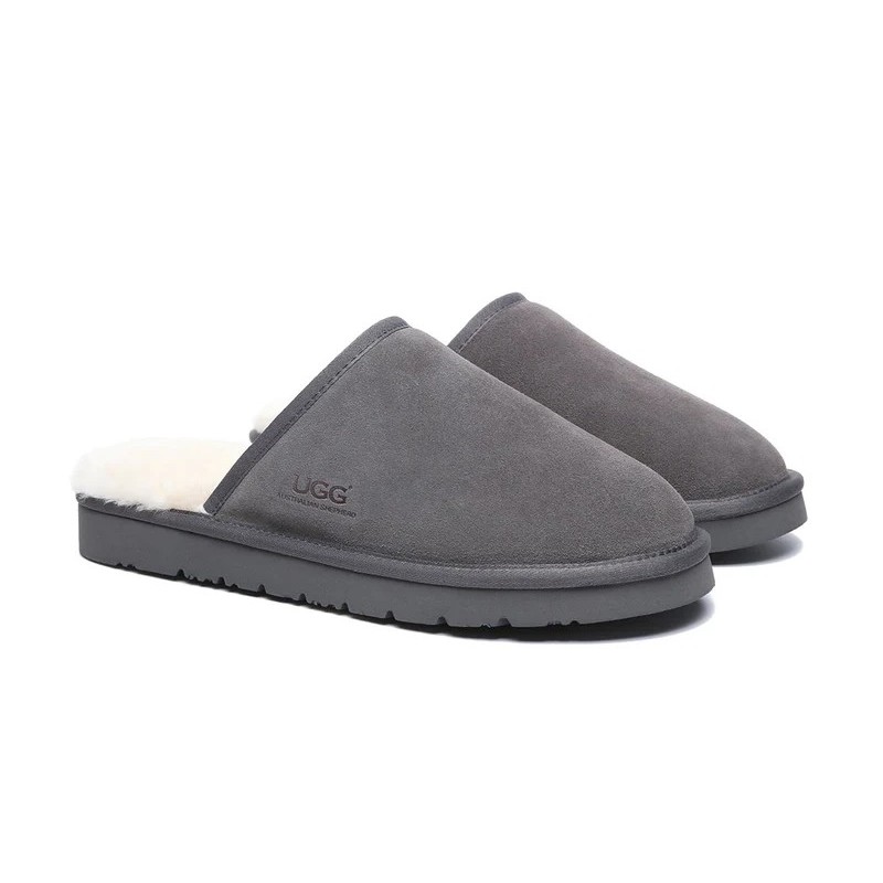 Ugg pantoufles homme en laine de mouton Cruz gris
