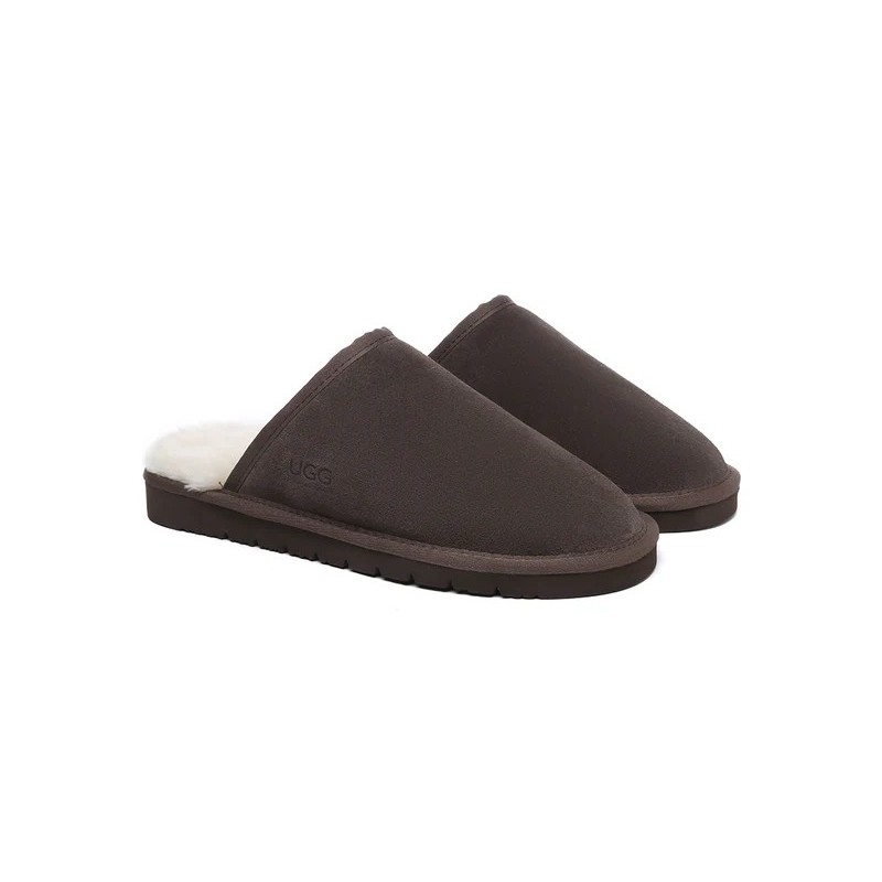 Ugg pantoufles homme en laine de mouton Cruz chocolat