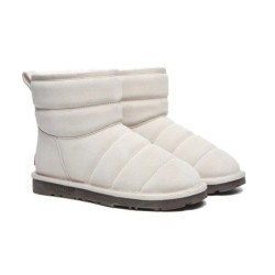 Ugg Mini bottes Puff en laine de mouton Couleur ivoire