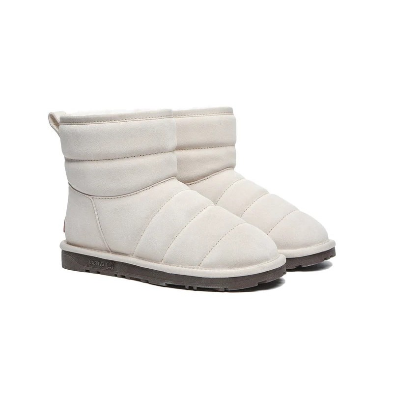 Ugg Mini bottes Puff en laine de mouton Couleur ivoire